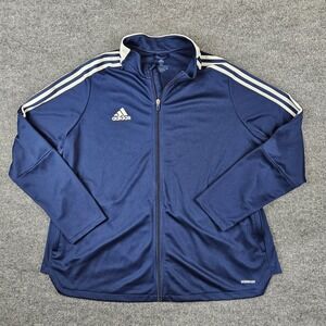Adidas Tiro 21 Track Jacket Women's 3XL Plus Size Full‎ Zip Blue White Aeroready